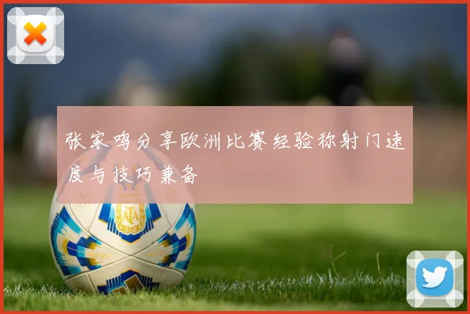 张家鸣分享欧洲比赛经验称射门速度与技巧兼备